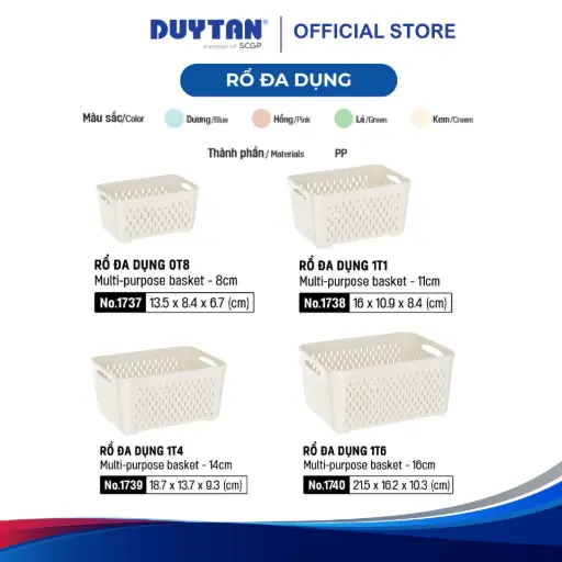 [8935007726276] RỔ ĐA DỤNG 0T8-ĐỦ MÀU